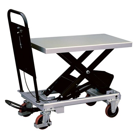Lyftbord på hjul | Mobilt Manuellt Lyftbord, 500 kg, 520 x 1010 mm
