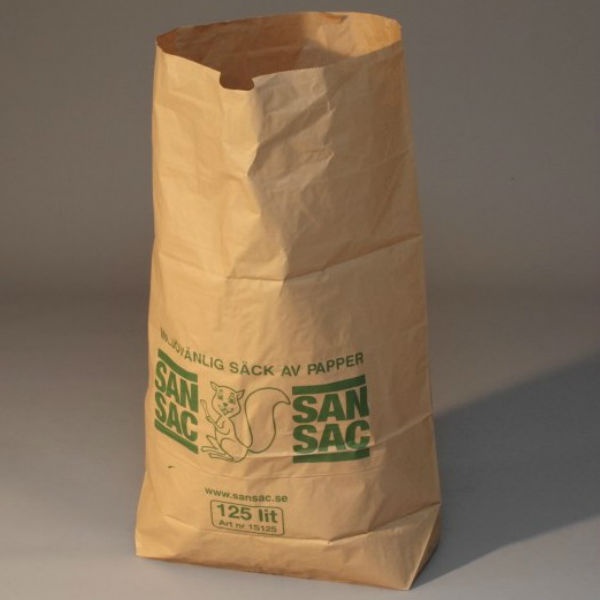 Sopsäckar | Sopsäckar av våtstarkt kraftpapper tvåbladig 125L 50-pack