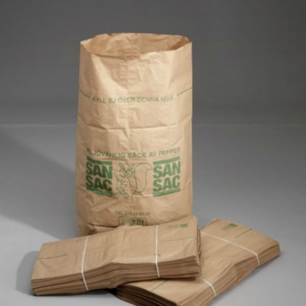 Sopsäckar | Sopsäckar av våtstarkt kraftpapper enbladig 125L 50 st