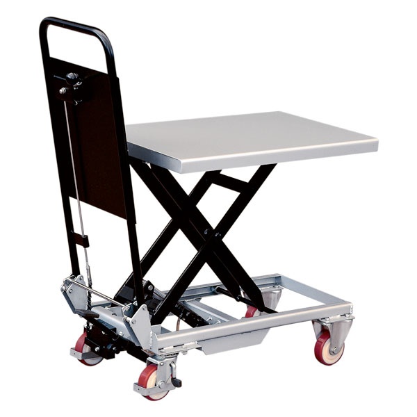 Lyftbord på hjul | Mobilt Manuellt Lyftbord, 150 kg, 450 x 700 mm