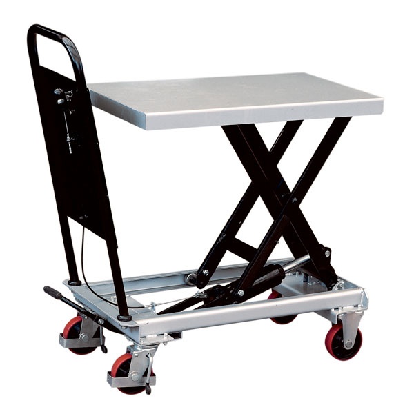 Lyftbord på hjul | Mobilt Manuellt Lyftbord, 250 kg, 500 x 830 mm