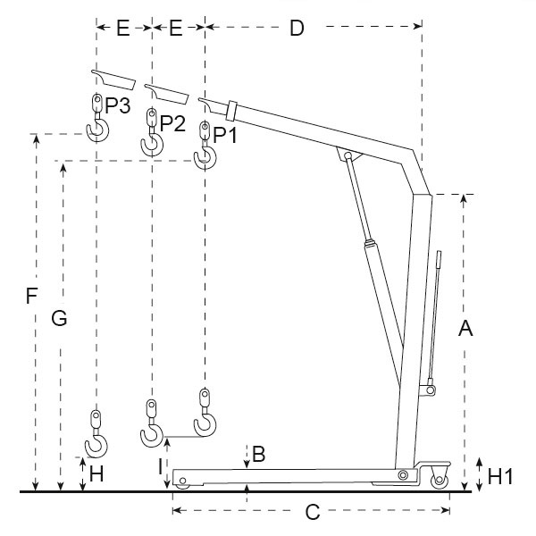 Kranar | Fällbar V-kran, 500 kg